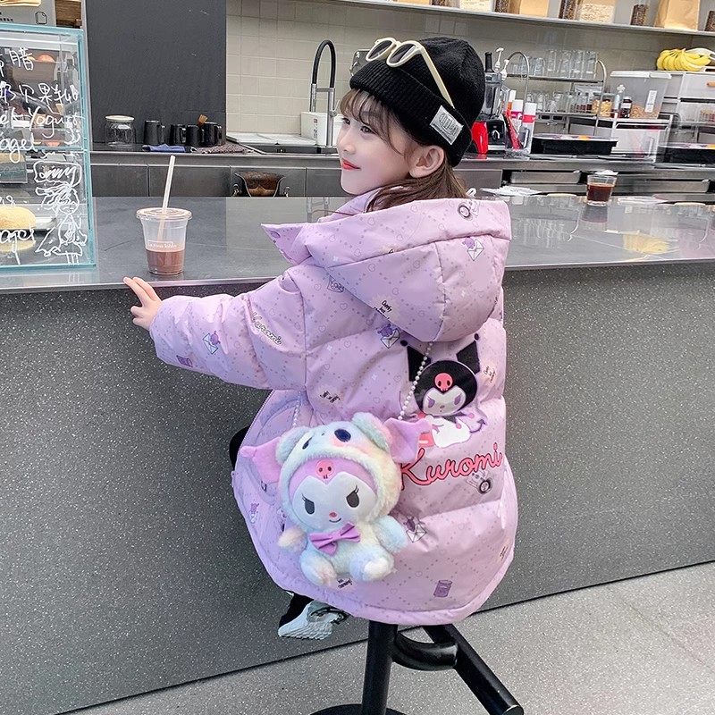 库洛米女孩羽绒服2025新款冬季儿童洋气加厚保暖90白鸭绒女孩外套