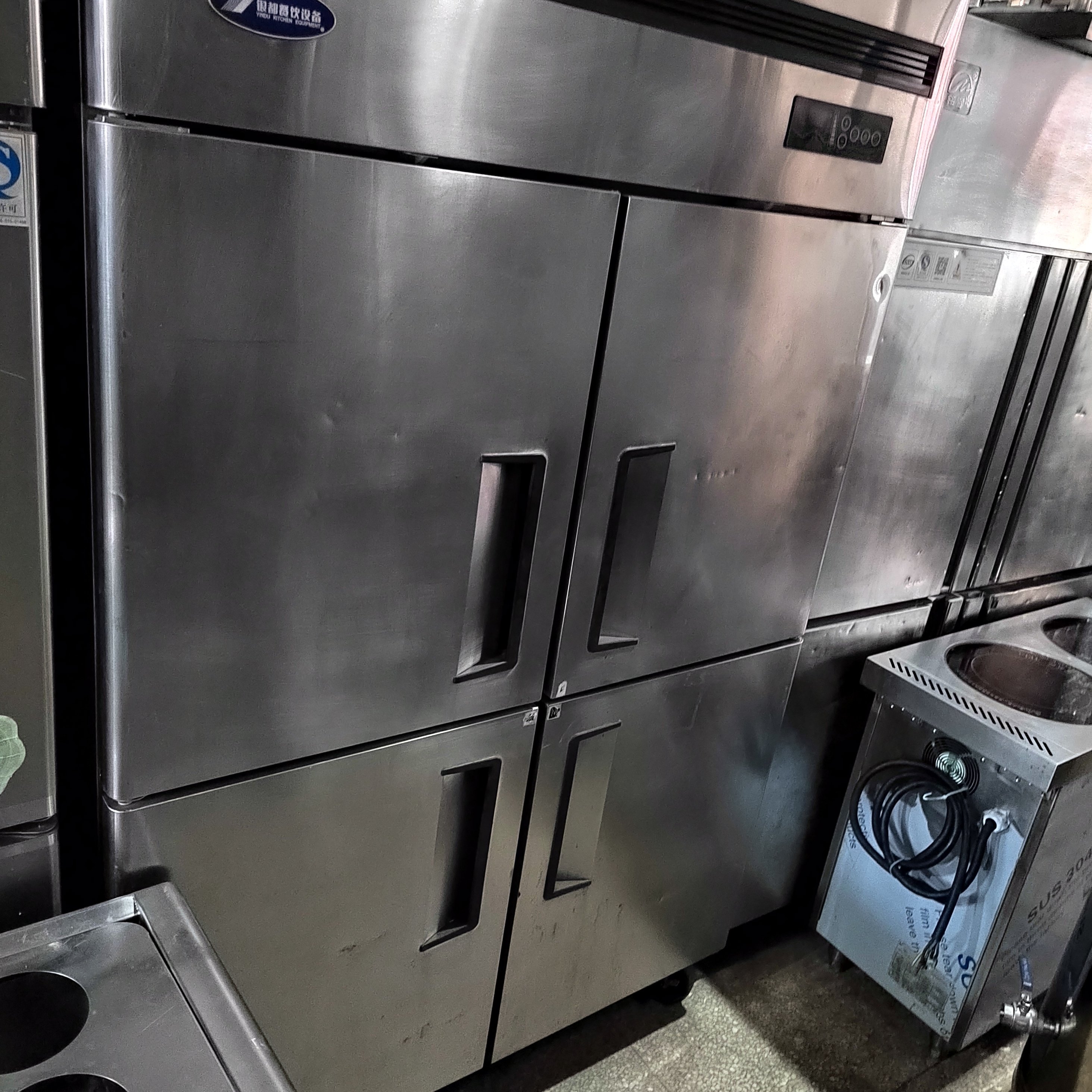 二手银都四门冰箱商用风冷冷冻冰柜酒店食堂厨房保鲜柜工程款